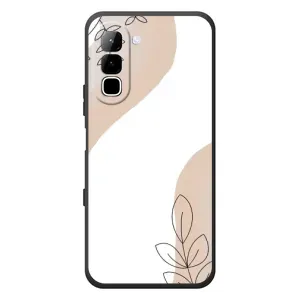 Силиконовый чехол с принтом в цветах на Infinix Hot 70 (Нюдовая веточка абстракция)
