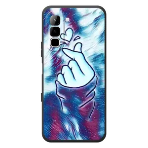 Чехол с принтом для Infinix Hot 70 (AlphaPrint - Знак сердечка) (Радужное сердце)