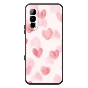 Чохол з розовим принтом для Infinix Hot 70 (Рожеві сердечки)