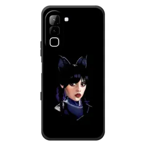 Чехлы Венсдей на Infinix Hot 70 Уэнсдей (AlphaPrint) (серьезная Уэнздей)