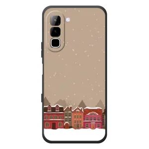 Новогодние, Праздничные Чехлы для Infinix Hot 70 - 2024 год (Зимний город)