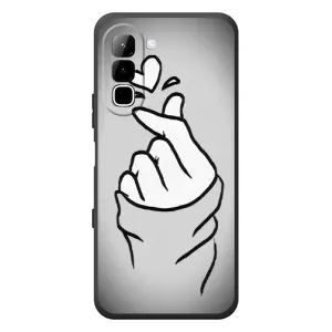 Чехол с принтом для Infinix Hot 70 (AlphaPrint - Знак сердечка) (Значок Love)