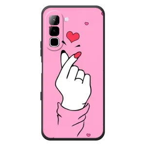 Чехол с принтом для Infinix Hot 70 (AlphaPrint - Знак сердечка) (Знак Love)