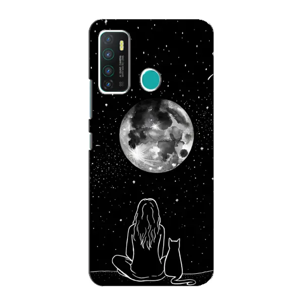 Чохол з принтом «Дівчина з котом» для Infinix Hot 9 / Hot 9 Pro