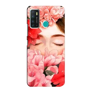 Чехлы (ART) Цветы на Infinix Hot 9 / Hot 9 Pro (VPrint) (Глаза в цветах)