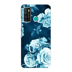 Чехлы (ART) Цветы на Infinix Hot 9 / Hot 9 Pro (VPrint) (Голубые Бутоны)