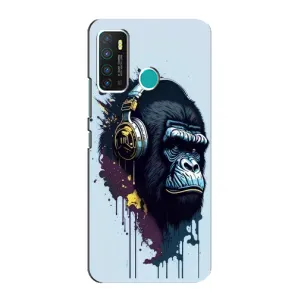 Чехол с Обезьянами Infinix Hot 9 / Hot 9 Pro - (AlphaPrint) (Горилла в наушниках)