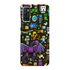 Чехол Майнкрафт на Infinix Hot 9 / Hot 9 Pro (AlphaPrint) Minecraft (Коллаж Майнкрафт)