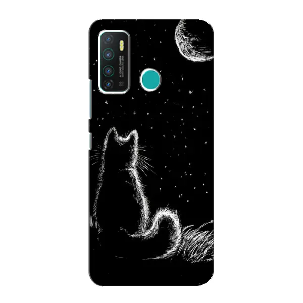 Чехол с принтом «Котик и луна» для Infinix Hot 9 / Hot 9 Pro