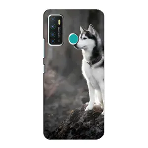 Чехол с Хаски для Infinix Hot 9 / Hot 9 Pro - (AlphaPrint) (Верный пес)