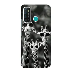 Силіконовий чохол з КАРТИНКАМИ літо для Infinix Hot 9 / Hot 9 Pro (AlphaPrint) (Жирафи в окулярах)
