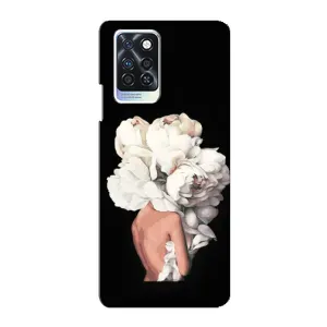Чехлы (ART) Цветы на Infinix Note 10 Pro (VPrint) (Белые цветы)