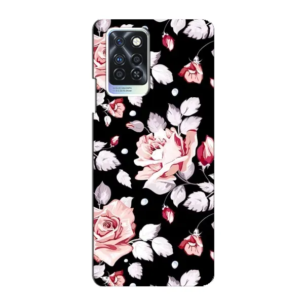 Чехол с принтом «Цветочки на черном» для Infinix Note 10 Pro