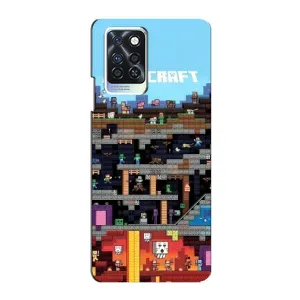 Чехол Майнкрафт на Infinix Note 10 Pro (AlphaPrint) Minecraft (фон Minecraft)