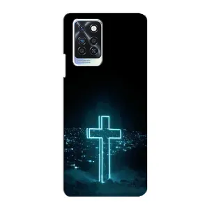 Чехол для Infinix Note 10 Pro (AlphaPrint) - (Христианские) (Крест и город)