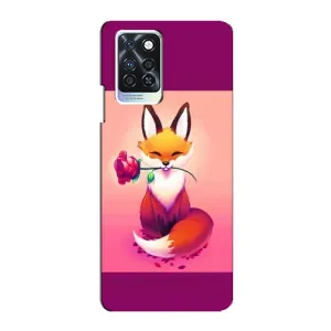 Чехлы с картинкой Лисички для Infinix Note 10 Pro (VPrint) (Лисичка с розочкой)