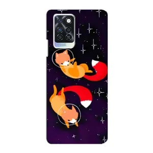 Чехлы с картинкой Лисички для Infinix Note 10 Pro (VPrint) (Лисички космонавты)