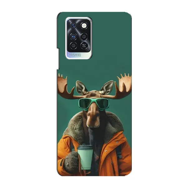 Чохол з принтом «Лось з кавою» для Infinix Note 10 Pro