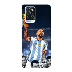 Чехлы для Infinix Note 10 Pro (Leo чемпион) (AlphaPrint) (Месси с кубком)