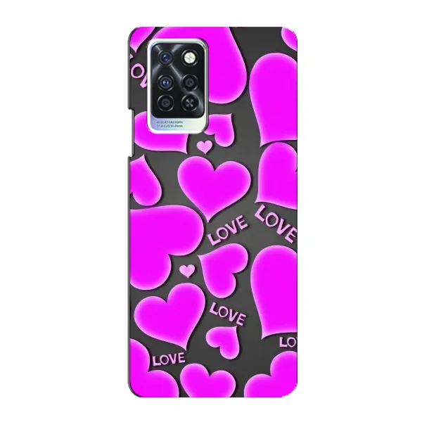 Чохол з принтом «Pink hearts» для Infinix Note 10 Pro