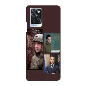 Чехол для Infinix Note 10 Pro (AlphaPrint - с принтом Зеленского) (Президент)