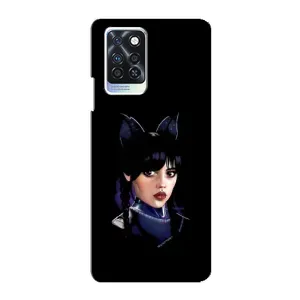 Чехлы Венсдей на Infinix Note 10 Pro Уэнсдей (AlphaPrint) (серьезная Уэнздей)