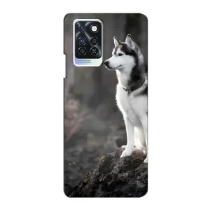 Чехол с Хаски для Infinix Note 10 Pro - (AlphaPrint) (Верный пес)