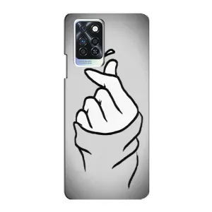 Чехол с принтом для Infinix Note 10 Pro (AlphaPrint - Знак сердечка) (Значок Love)