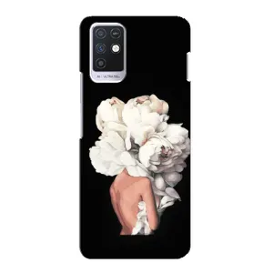 Чехлы (ART) Цветы на Infinix Note 10 (VPrint) (Белые цветы)
