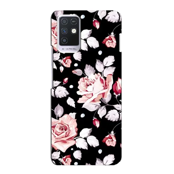 Чохол з принтом «Квіти на чорному» для Infinix Note 10 Чохол з принтом «Квіти на чорному» для Infinix Note 10