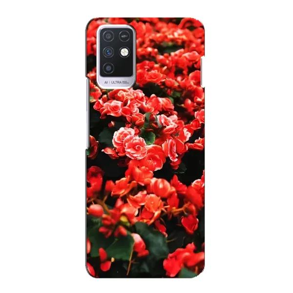 Чохол з принтом «Квіти червоні» для Infinix Note 10 Чохол з принтом «Квіти червоні» для Infinix Note 10