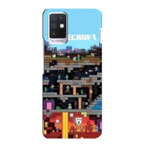 Чехол Майнкрафт на Infinix Note 10 (AlphaPrint) Minecraft (фон Minecraft)