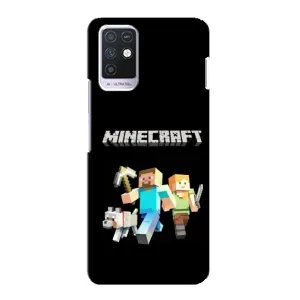 Чехол Майнкрафт на Infinix Note 10 (AlphaPrint) Minecraft (герои Minecraft)
