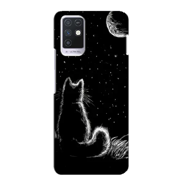 Чохол з принтом «Котик і місяць» для Infinix Note 10