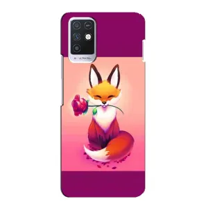 Чехлы с картинкой Лисички для Infinix Note 10 (VPrint) (Лисичка с розочкой)