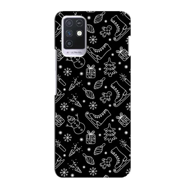 Чехол с принтом «Новогодний фон» для Infinix Note 10