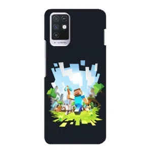 Чехол Майнкрафт на Infinix Note 10 (AlphaPrint) Minecraft (персонажи Minecraft)