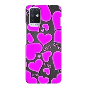 Чехлы для любимой на Инфиникс Ноут 10 (VPrint) (Pink hearts)