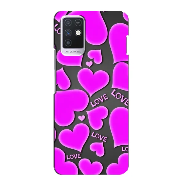 Чехол с принтом «Pink hearts» для Infinix Note 10 Чехол с принтом «Pink hearts» для Infinix Note 10
