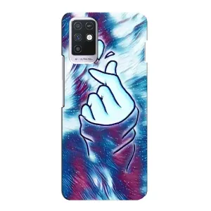 Чехол с принтом для Infinix Note 10 (AlphaPrint - Знак сердечка) (Радужное сердце)
