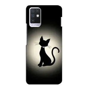 Чехол с принтом для Infinix Note 10 (AlphaPrint) Модные коты (Силуэт котика)