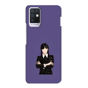 Чехлы Венсдей на Infinix Note 10 Уэнсдей (AlphaPrint) (Уэнздей в черном)