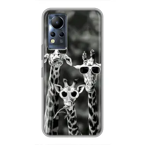 Силіконовий чохол з КАРТИНКАМИ літо для Infinix Note 11 Pro (AlphaPrint) (Жирафи в окулярах)