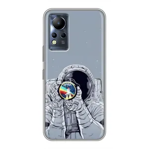 Чехол NASA для Infinix Note 11 (AlphaPrint) (Космонавт фото)
