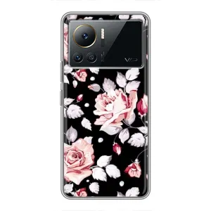 Чехлы с Цветами для Infinix Note 12 2023 (VPrint) (Цветочки на черном)