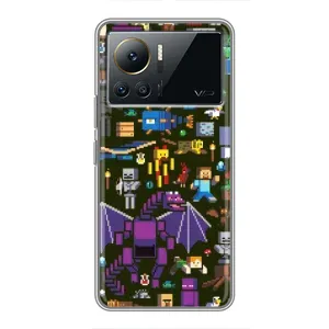 Чехол Майнкрафт на Infinix Note 12 2023 (AlphaPrint) Minecraft (Коллаж Майнкрафт)