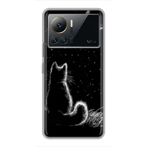 Чохол з принтом для Infinix Note 12 2023 (AlphaPrint) Модні коти (Котик і місяць)