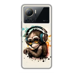 Чохол з Мавпами Infinix Note 12 2023 - (AlphaPrint) (Макака в навушниках)
