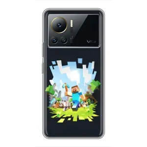 Чехол Майнкрафт на Infinix Note 12 2023 (AlphaPrint) Minecraft (персонажи Minecraft)