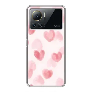 Чехол с розовым рисунком для Infinix Note 12 2023 (Розовые сердечки)